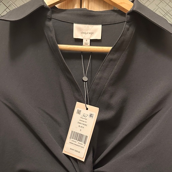 Cinq à Sept Mckenna Black Twist Front Blouse - Picture 7 of 8